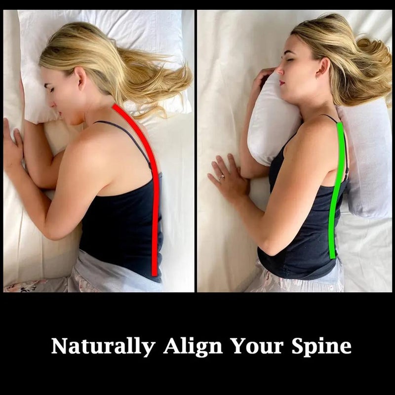 U-Shaped Side Sleeping Pillows For Neck And Shoulder Pain, Air Beads Support Pillow with Removable Cooling Cover, Neck Shoulder Spine Alignment for Snoring Reduction & Better Sleep  ﻿ - Image 5